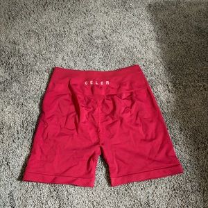 CELER pink seamless workout shorts